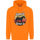 Home Is Where My Horse Is Funny Equestrian Mens 80% Cotton Hoodie Orange