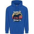 Home Is Where My Horse Is Funny Equestrian Mens 80% Cotton Hoodie Royal Blue