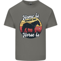 Home Is Where My Horse Is Funny Equestrian Mens Cotton T-Shirt Tee Top Charcoal