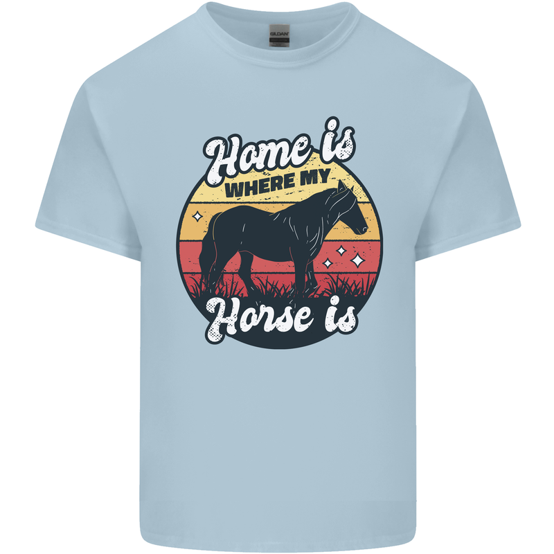 Home Is Where My Horse Is Funny Equestrian Mens Cotton T-Shirt Tee Top Light Blue