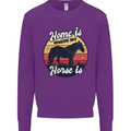 Home Is Where My Horse Is Funny Equestrian Mens Sweatshirt Jumper Purple