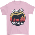 Home Is Where My Horse Is Funny Equestrian Mens T-Shirt Cotton Gildan Light Pink