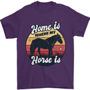 Home Is Where My Horse Is Funny Equestrian Mens T-Shirt Cotton Gildan Purple