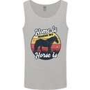 Home Is Where My Horse Is Funny Equestrian Mens Vest Tank Top Sports Grey
