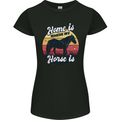 Home Is Where My Horse Is Funny Equestrian Womens Petite Cut T-Shirt Black