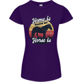 Home Is Where My Horse Is Funny Equestrian Womens Petite Cut T-Shirt Purple
