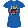 Home Is Where My Horse Is Funny Equestrian Womens Petite Cut T-Shirt Royal Blue