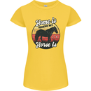 Home Is Where My Horse Is Funny Equestrian Womens Petite Cut T-Shirt Yellow