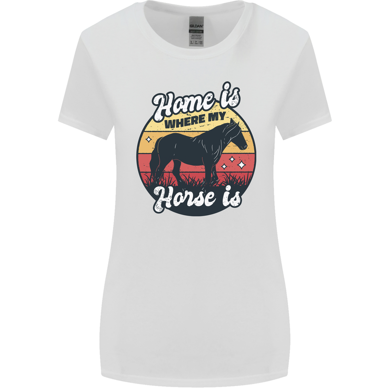 Home Is Where My Horse Is Funny Equestrian Womens Wider Cut T-Shirt White