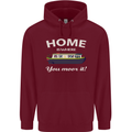 Home Is Where You Moor It Long Boat Barge Childrens Kids Hoodie Maroon