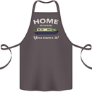 Home Is Where You Moor It Long Boat Barge Cotton Apron 100% Organic Dark Grey