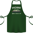 Home Is Where You Moor It Long Boat Barge Cotton Apron 100% Organic Forest Green