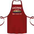 Home Is Where You Moor It Long Boat Barge Cotton Apron 100% Organic Maroon