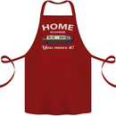 Home Is Where You Moor It Long Boat Barge Cotton Apron 100% Organic Maroon