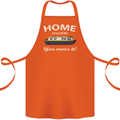 Home Is Where You Moor It Long Boat Barge Cotton Apron 100% Organic Orange