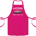 Home Is Where You Moor It Long Boat Barge Cotton Apron 100% Organic Pink
