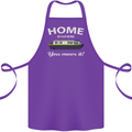 Home Is Where You Moor It Long Boat Barge Cotton Apron 100% Organic Purple