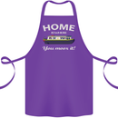 Home Is Where You Moor It Long Boat Barge Cotton Apron 100% Organic Purple