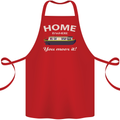 Home Is Where You Moor It Long Boat Barge Cotton Apron 100% Organic Red