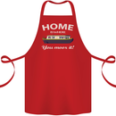 Home Is Where You Moor It Long Boat Barge Cotton Apron 100% Organic Red
