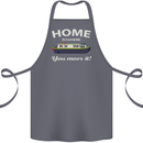 Home Is Where You Moor It Long Boat Barge Cotton Apron 100% Organic Steel