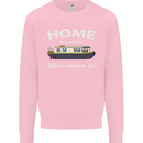 Home Is Where You Moor It Long Boat Barge Kids Sweatshirt Jumper Light Pink