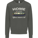 Home Is Where You Moor It Long Boat Barge Kids Sweatshirt Jumper Storm Grey