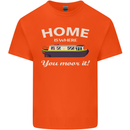 Home Is Where You Moor It Long Boat Barge Kids T-Shirt Childrens Orange