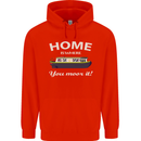 Home Is Where You Moor It Long Boat Barge Mens 80% Cotton Hoodie Bright Red