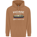 Home Is Where You Moor It Long Boat Barge Mens 80% Cotton Hoodie Caramel Latte
