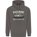 Home Is Where You Moor It Long Boat Barge Mens 80% Cotton Hoodie Charcoal