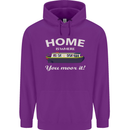 Home Is Where You Moor It Long Boat Barge Mens 80% Cotton Hoodie Purple