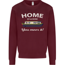 Home Is Where You Moor It Long Boat Barge Mens Sweatshirt Jumper Maroon