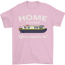 Home Is Where You Moor It Long Boat Barge Mens T-Shirt Cotton Gildan Light Pink