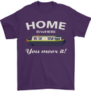 Home Is Where You Moor It Long Boat Barge Mens T-Shirt Cotton Gildan Purple
