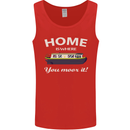 Home Is Where You Moor It Long Boat Barge Mens Vest Tank Top Red