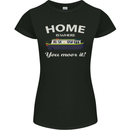 Home Is Where You Moor It Long Boat Barge Womens Petite Cut T-Shirt Black
