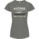 Home Is Where You Moor It Long Boat Barge Womens Petite Cut T-Shirt Charcoal