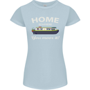 Home Is Where You Moor It Long Boat Barge Womens Petite Cut T-Shirt Light Blue