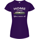 Home Is Where You Moor It Long Boat Barge Womens Petite Cut T-Shirt Purple