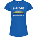 Home Is Where You Moor It Long Boat Barge Womens Petite Cut T-Shirt Royal Blue