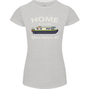 Home Is Where You Moor It Long Boat Barge Womens Petite Cut T-Shirt Sports Grey