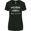 Home Is Where You Moor It Long Boat Barge Womens Wider Cut T-Shirt Black