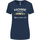 Home Is Where You Moor It Long Boat Barge Womens Wider Cut T-Shirt Navy Blue