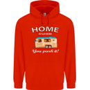 Home Is Where You Park It Caravan Funny Childrens Kids Hoodie Bright Red