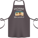 Home Is Where You Park It Caravan Funny Cotton Apron 100% Organic Dark Grey