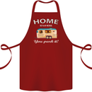 Home Is Where You Park It Caravan Funny Cotton Apron 100% Organic Maroon