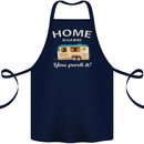 Home Is Where You Park It Caravan Funny Cotton Apron 100% Organic Navy Blue