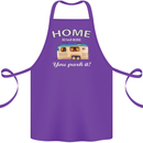 Home Is Where You Park It Caravan Funny Cotton Apron 100% Organic Purple