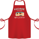 Home Is Where You Park It Caravan Funny Cotton Apron 100% Organic Red